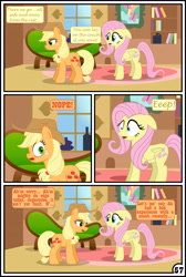 Size: 3254x4837 | Tagged: safe, artist:gutovi, applejack, fluttershy, earth pony, pegasus, pony, comic:why me!?, absurd resolution, appleshy, comic, female, fluttershy's cottage, lesbian, mare, shipping, signature