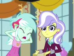 Size: 276x209 | Tagged: safe, screencap, lyra heartstrings, upper crust, equestria girls, friendship games