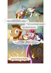 Size: 3541x5016 | Tagged: safe, artist:gashiboka, doctor whooves, fluttershy, pinkie pie, princess gold lily, rarity, roseluck, alicorn, earth pony, pegasus, pony, unicorn, comic:recall the time of no return, absurd resolution, comic, high res, magic