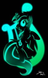 Size: 800x1284 | Tagged: safe, artist:ii-art, lyra heartstrings, cutie mark background, monochrome, open mouth, solo