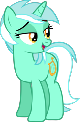 Size: 5004x7567 | Tagged: safe, artist:hithroc, lyra heartstrings, pony, unicorn, slice of life (episode), absurd resolution, female, lidded eyes, open mouth, simple background, smiling, solo, transparent background, vector