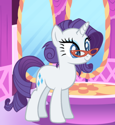 Size: 1144x1248 | Tagged: safe, artist:theponygaming, rarity, pony, unicorn, alternate hairstyle, base used, older, rarity's glasses, solo