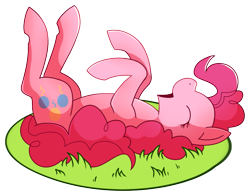 Size: 1015x797 | Tagged: safe, artist:amazingmollusk, pinkie pie, earth pony, pony, grass, happy, horses doing horse things, pie daily, rolling, simple background, solo, transparent background