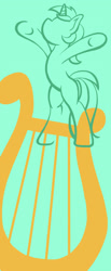 Size: 745x1800 | Tagged: safe, artist:flutterluv, part of a set, lyra heartstrings, pony, unicorn, bipedal, cutie mark background, green background, lineart, minimalist, modern art, simple background, solo