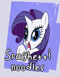 Size: 730x931 | Tagged: safe, artist:ivyredmond, rarity, pony, unicorn, scootertrix the abridged, abridged, baked, food, noodles, pasta, spaghetti