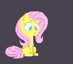Size: 640x564 | Tagged: safe, artist:cero, artist:jubei the pony, fluttershy, pegasus, pony, animated, blinking, cute, eyes closed, female, floppy ears, folded wings, frown, gif, gray background, mare, no pupils, one eye closed, open mouth, pixel art, shyabetes, simple background, sitting, sneezing, solo, spread wings, weapons-grade cute, wings, wink