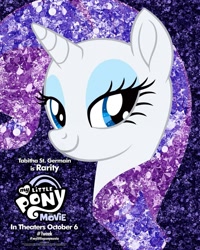 Size: 1199x1500 | Tagged: safe, rarity, pony, unicorn, my little pony: the movie, female, glitter, glitter pony, my little pony, my little pony logo, smiling