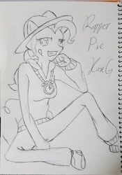 Size: 2988x4272 | Tagged: safe, artist:kang, artist:kmg0047, pinkie pie, anthro, testing testing 1-2-3, absurd resolution, fedora, hat, mc pinkie, rapper pie, solo, swag