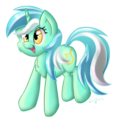 Size: 1709x1804 | Tagged: safe, artist:swirlyponies, lyra heartstrings, pony, unicorn, chest fluff, simple background, smiling, solo, transparent background