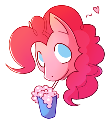 Size: 629x713 | Tagged: safe, artist:amazingmollusk, pinkie pie, earth pony, pony, milkshake, pie daily, simple background, solo, transparent background