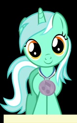 Size: 296x470 | Tagged: safe, edit, lyra heartstrings, pony, unicorn, parental glideance, black background, cropped, cute, female, filly, filly lyra, mare, medal, simple background, solo