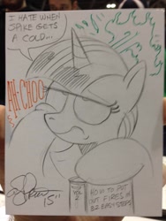 Size: 768x1024 | Tagged: safe, artist:andypriceart, derpibooru import, twilight sparkle, twilight sparkle (alicorn), alicorn, pony, book, female, fire, fire breath, implied spike, mare, sneezing, traditional art