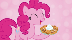 Size: 1920x1080 | Tagged: safe, screencap, pinkie pie, pony, all bottled up, best friends until the end of time, food, funnel cake, solo, whipped cream