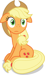 Size: 4763x8000 | Tagged: safe, artist:lahirien, applejack, earth pony, pony, scare master, .ai available, absurd resolution, female, floppy ears, mare, simple background, sitting, solo, transparent background, vector