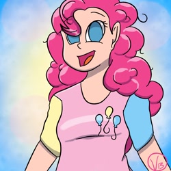 Size: 1024x1024 | Tagged: safe, artist:octavia-melody23, pinkie pie, human, clothes, female, humanized, open mouth, solo