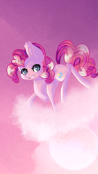 Size: 675x1200 | Tagged: safe, artist:victoriathething, pinkie pie, pony, cloud, solo