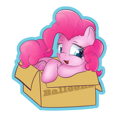 Size: 1050x1000 | Tagged: safe, artist:klemm, pinkie pie, earth pony, pony, box, cute, diapinkes, lidded eyes, pony in a box, sleepy, solo