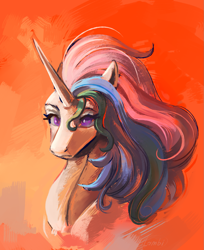 Size: 1075x1315 | Tagged: safe, artist:1an1, princess celestia, alicorn, pony, bust, female, mare, solo