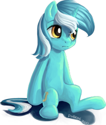 Size: 791x929 | Tagged: dead source, safe, artist:dzmaylon, lyra heartstrings, pony, unicorn, female, looking away, mare, simple background, sitting, solo, three quarter view, transparent background