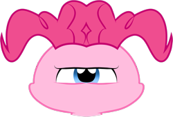 Size: 2407x1635 | Tagged: safe, pinkie pie, pony, abomination, head, mirrored, simple background, solo, transparent background, unitinu, wat