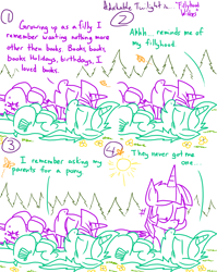 Size: 1280x1611 | Tagged: safe, artist:adorkabletwilightandfriends, lyra heartstrings, twilight sparkle, twilight sparkle (alicorn), alicorn, pony, unicorn, comic:adorkable twilight and friends, adorkable twilight, comic, confused, dialogue, eyes closed, lineart, lying down, on back, slice of life, smiling, sun