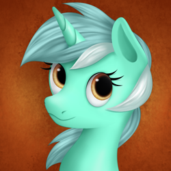 Size: 800x800 | Tagged: safe, artist:ariah101, lyra heartstrings, pony, unicorn, bust, portrait, smiling, solo