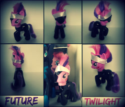 Size: 4000x3439 | Tagged: safe, artist:qewerka, derpibooru import, nightmare moon, pinkie pie, twilight sparkle, earth pony, pony, brushable, custom, future twilight, toy