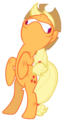 Size: 7000x13300 | Tagged: safe, artist:tardifice, applejack, earth pony, pony, made in manehattan, absurd resolution, bipedal, dirty, gritted teeth, nose in the air, simple background, solo, transparent background, vector