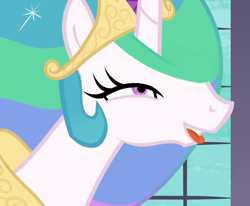 Size: 630x520 | Tagged: safe, screencap, princess celestia, alicorn, pony, a royal problem, ahegao, biting, bueno, context is for the weak, cropped, faic, female, great moments in animation, open mouth, solo, tongue bite