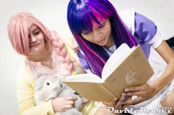 Size: 1600x1059 | Tagged: safe, artist:princelelouchlowell, derpibooru import, fluttershy, twilight sparkle, human, cosplay, irl, irl human, photo