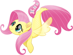 Size: 4346x3301 | Tagged: safe, fluttershy, sea pony, seapony (g4), my little pony: the movie, absurd resolution, seaponified, seapony fluttershy, simple background, solo, species swap, transparent background