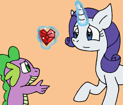 Size: 816x698 | Tagged: safe, artist:cmara, rarity, spike, dragon, pony, unicorn, female, male, shipping, sparity, straight