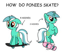 Size: 2284x1880 | Tagged: safe, artist:php69, lyra heartstrings, pony, unicorn, female, mare, middle finger, simple background, skateboard, skateboarding, smiling, solo, vulgar