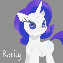 Size: 768x768 | Tagged: safe, artist:_tenten_tenshi, rarity, pony, unicorn, cute, cutie mark eyes, female, gray background, mare, raribetes, simple background, solo, wingding eyes