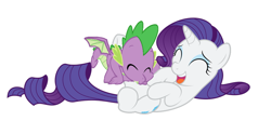 Size: 960x476 | Tagged: safe, artist:diana173076, rarity, spike, dragon, pony, unicorn, female, male, shipping, sparity, straight, tickle torture, tickling