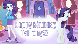 Size: 2632x1510 | Tagged: safe, artist:cartoonmasterv3, rarity, pony, unicorn, equestria girls