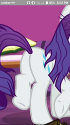 Size: 480x854 | Tagged: safe, edit, edited screencap, screencap, rarity, pony, unicorn, friendship university, butt, cropped, female, mare, messy mane, plot, rearity, solo