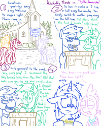 Size: 4779x6013 | Tagged: safe, artist:adorkabletwilightandfriends, cloudchaser, dj pon-3, lyra heartstrings, roseluck, spike, sunburst, vinyl scratch, oc, oc:pastor paul, dragon, pony, comic:adorkable twilight and friends, absurd resolution, adorkable friends, beard, church, comic, facial hair, food, glasses, lineart, microphone, moon, night, plot, sad, sandwich, singles night, slice of life, wavy mouth