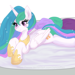 Size: 1024x1020 | Tagged: safe, artist:zsnowfilez, princess celestia, alicorn, pony, blushing, female, hoof shoes, mare, prone, simple background, solo, transparent background