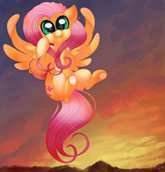 Size: 2049x2130 | Tagged: safe, artist:ponycide, fluttershy, pegasus, pony, cute, flying, full body, looking at you, shyabetes, smiling, solo, spread wings, wings