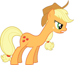 Size: 8277x7259 | Tagged: safe, artist:tim015, applejack, earth pony, pony, the ticket master, absurd resolution, long neck, simple background, solo, transparent background, vector