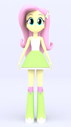 Size: 1080x1920 | Tagged: safe, artist:creatorofpony, artist:mkevinadam, fluttershy, equestria girls, 3d, clothes, simple background, solo