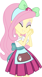 Size: 3000x5466 | Tagged: safe, artist:aqua-pony, fluttershy, eqg summertime shorts, equestria girls, pet project, absurd resolution, clothes, cute, eyes closed, pleated skirt, shyabetes, simple background, skirt, smiling, solo, transparent background, vector