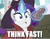 Size: 1080x839 | Tagged: safe, edit, edited screencap, screencap, rarity, pony, unicorn, sparkle's seven, 8^y, brick, caption, cropped, detective rarity, image macro, imminent pain, solo, text