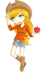 Size: 750x1200 | Tagged: safe, artist:sakurayagami, applejack, human, humanized, solo