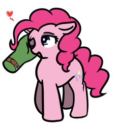 Size: 530x587 | Tagged: safe, artist:neuro, pinkie pie, oc, oc:anon, earth pony, human, pony, disembodied hand, female, floppy ears, hand, heart, human on pony petting, mare, one eye closed, petting, simple background, solo focus, transparent background