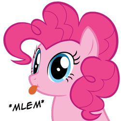 Size: 750x750 | Tagged: safe, artist:mixermike622, derpibooru exclusive, pinkie pie, earth pony, pony, :p, bust, cute, mlem, ponk, simple background, solo, tongue out, transparent background