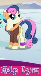 Size: 228x419 | Tagged: safe, bon bon, lyra heartstrings, sweetie drops, pony, gameloft, meme, snow, wow! glimmer