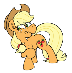 Size: 1007x1024 | Tagged: safe, artist:cowsrtasty, applejack, earth pony, pony, cute, flustered, scrunchy face, solo