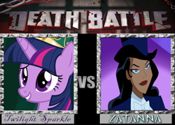 Size: 1008x720 | Tagged: safe, derpibooru import, twilight sparkle, twilight sparkle (alicorn), alicorn, pony, dc comics, death battle, exploitable meme, meme, zatanna